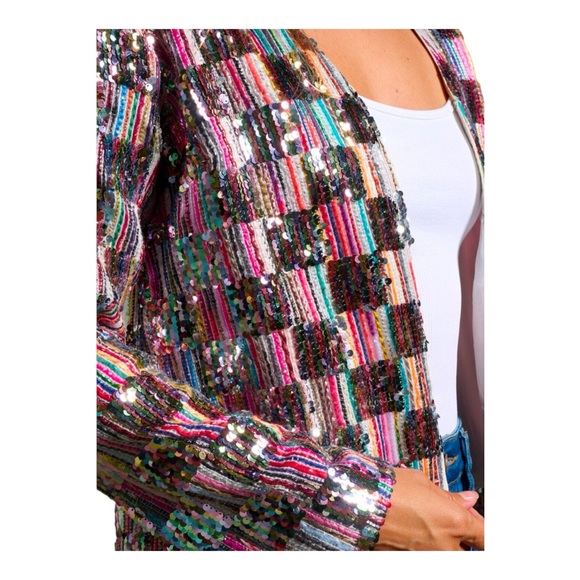 GOOD PEOPLE DESIGN Gorgeous sequin blazer XS S M L - Picture 4 of 8
